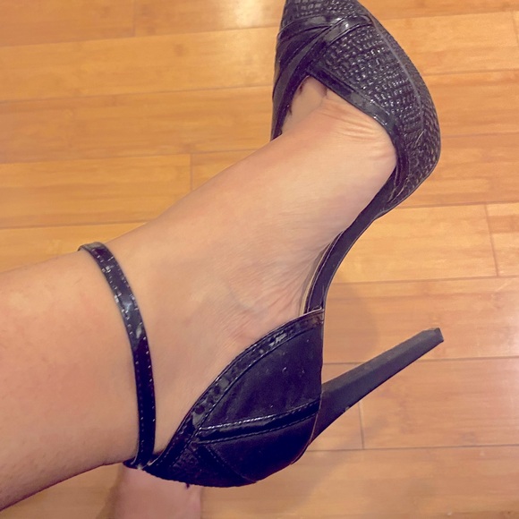 Jessica Simpson Black Animal Platforms Size 8M - Picture 7 of 7